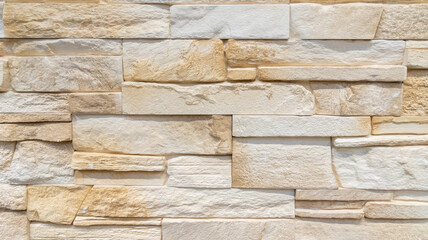 Stone wall brick background texture beige brown color
