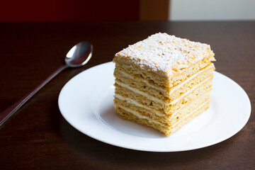 The Medovník, Medovík in Russian, Медівник or Медяник in the Ukrainian language is honey cake, it is a very popular confectionery specialty in Russian cuisine.