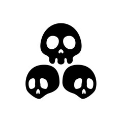 cute head skull vector icon