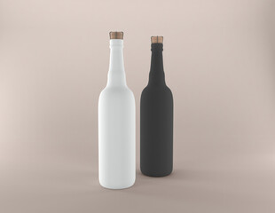 3D Rendered Bottles Mockup Template