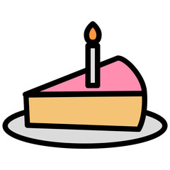 birthday cake filled line icon