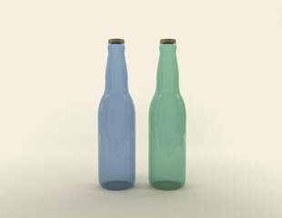 3D Rendered Bottles Mockup Template