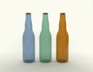 3D Rendered Bottles Mockup Template