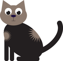 a cat with brown spots. Vector file for designs.