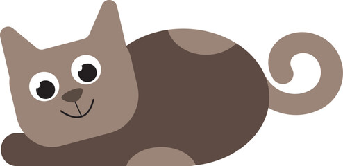 a cat with brown spots. Vector file for designs.
