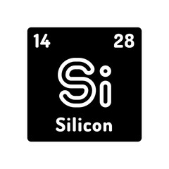 silicon chemical element glyph icon vector. silicon chemical element sign. isolated symbol illustration