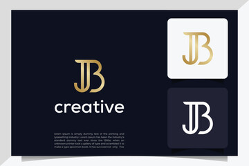 JB letter logo design vector. Monogram J B sign symbol.