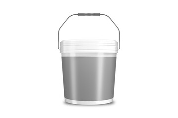 Obraz premium Flour basket mockup isolated on white background. 3d rendering. Food storage container such as flour, granulated sugar, mayonnaise, cream, ghee, margarine, sour cream, ice cream, yogurt.3d rendering.