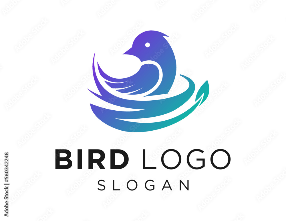 Poster logo about bird on white background. created using the coreldraw application.