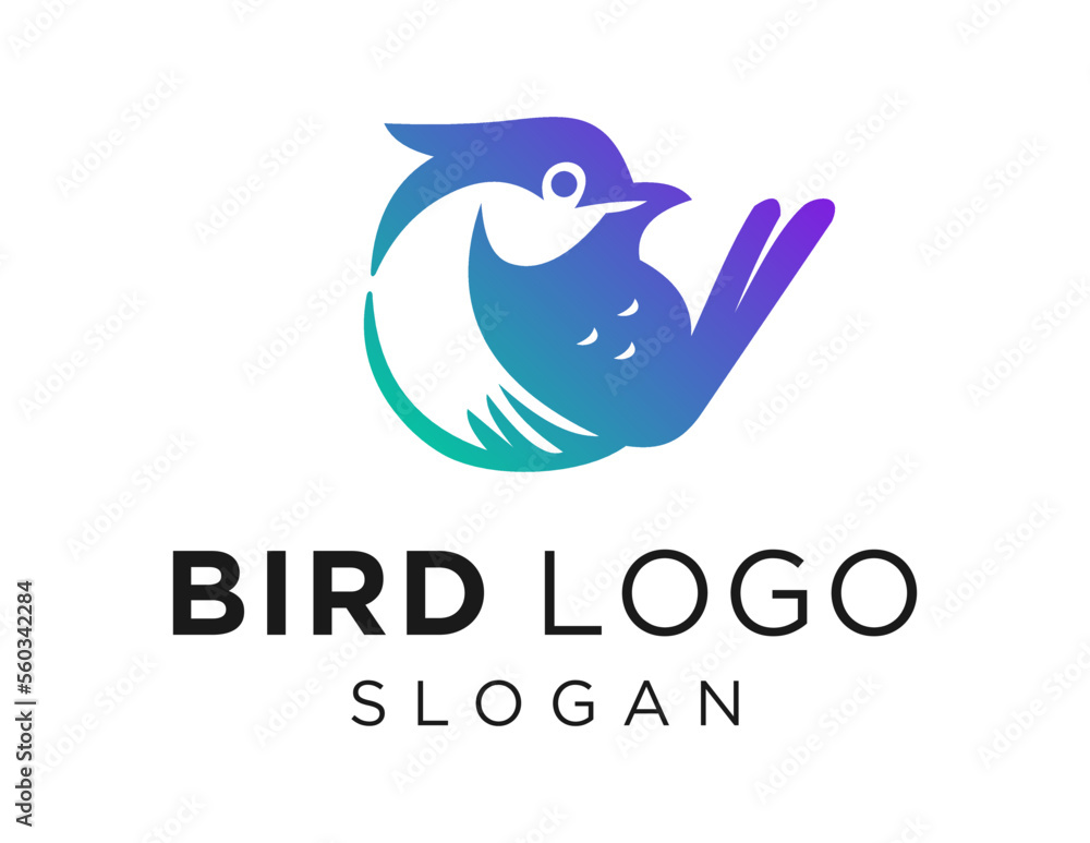 Poster logo about bird on white background. created using the coreldraw application.