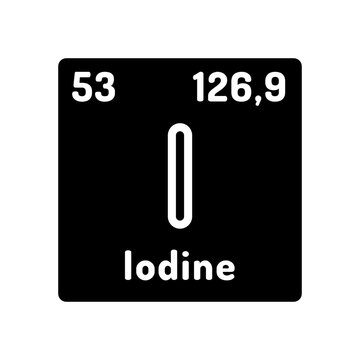 iodine chemical element glyph icon vector. iodine chemical element sign. isolated symbol illustration
