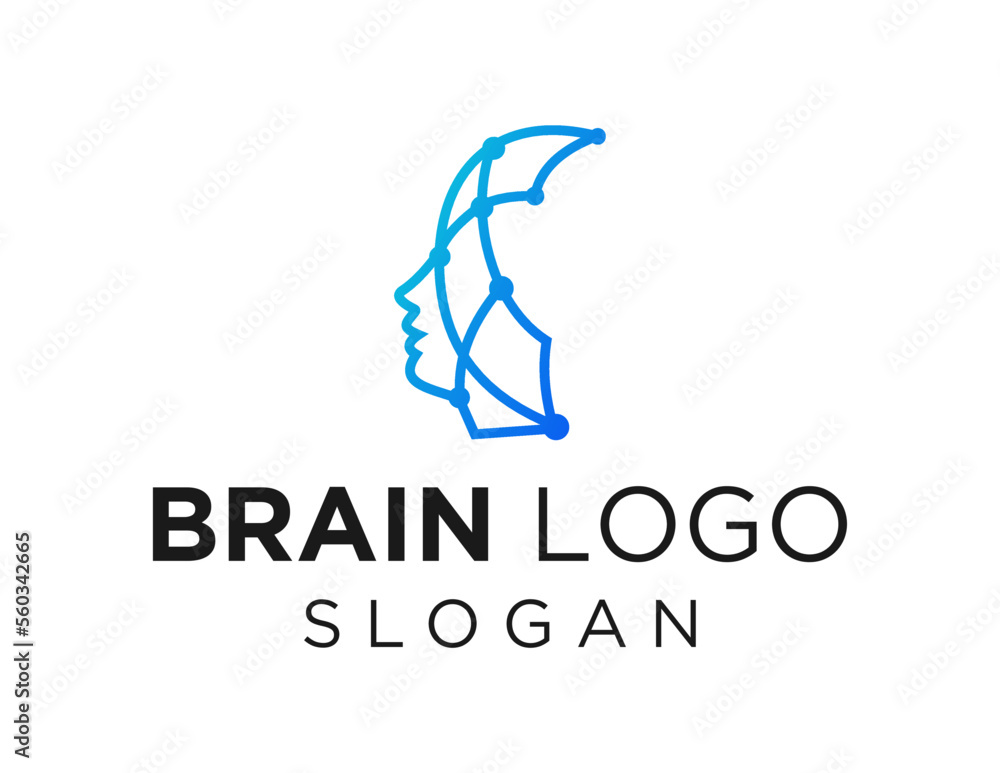 Poster logo about brain on white background. created using the coreldraw application.
