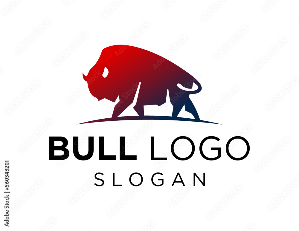 Poster logo about bull on white background. created using the coreldraw application.