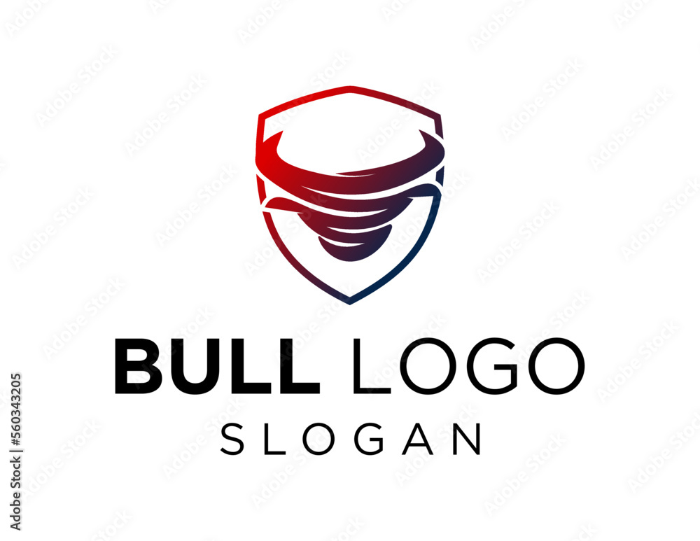 Poster logo about bull on white background. created using the coreldraw application.