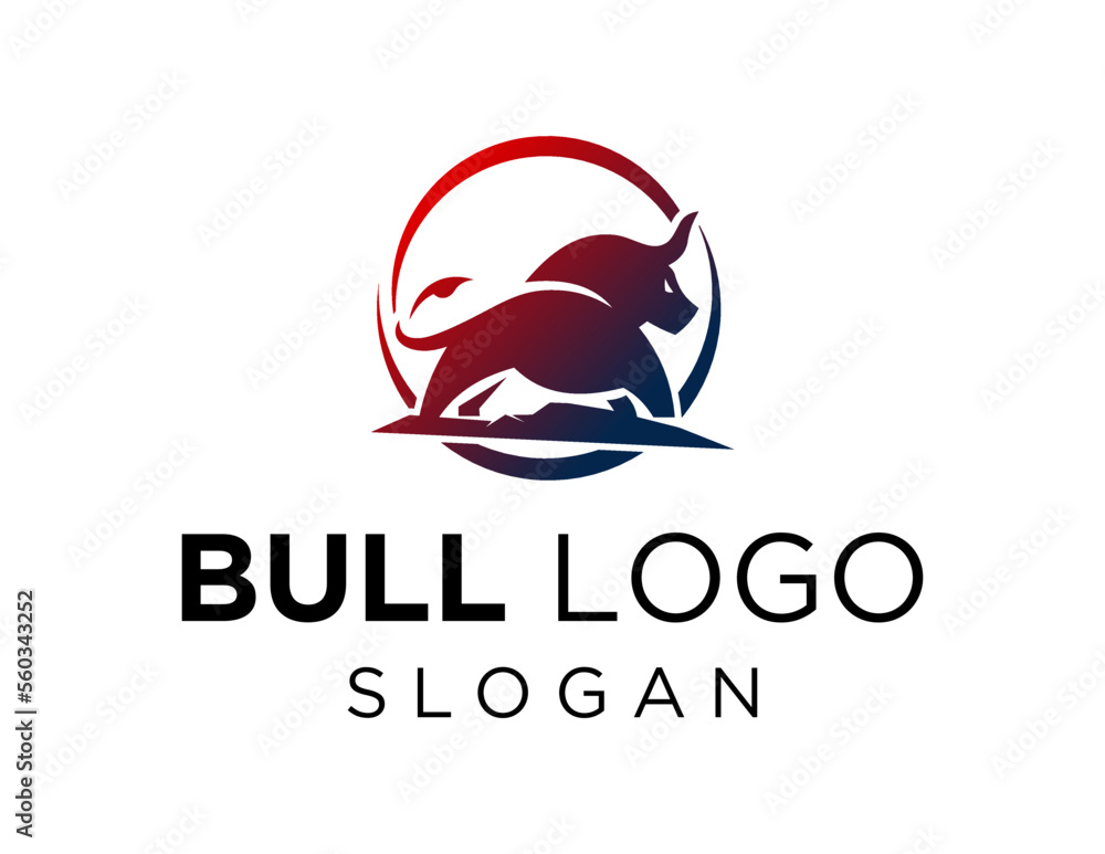 Poster logo about bull on white background. created using the coreldraw application.