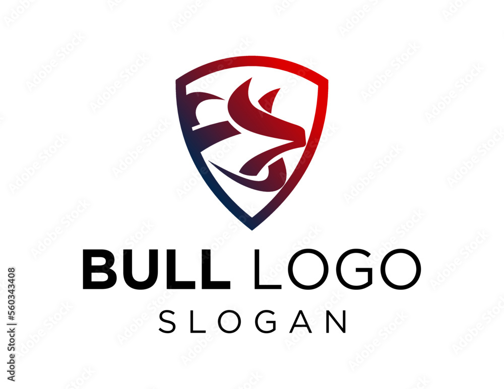 Poster logo about bull on white background. created using the coreldraw application.