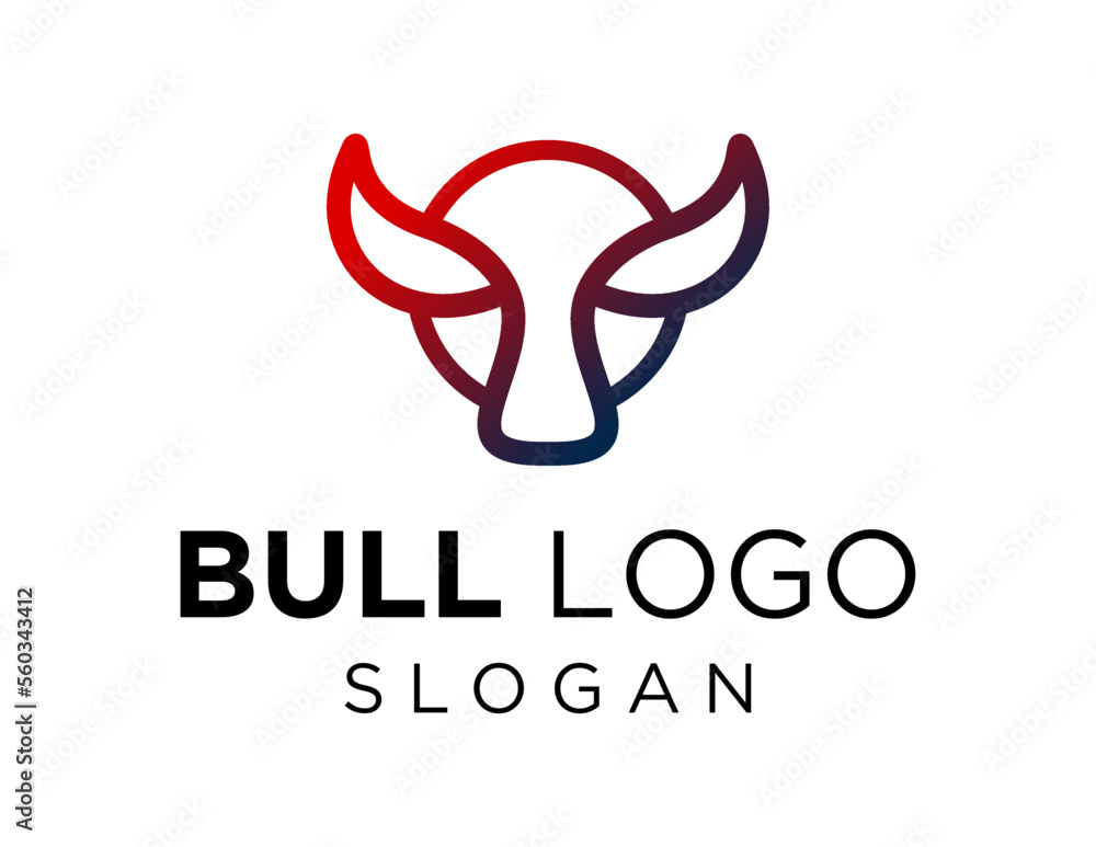 Poster logo about bull on white background. created using the coreldraw application.