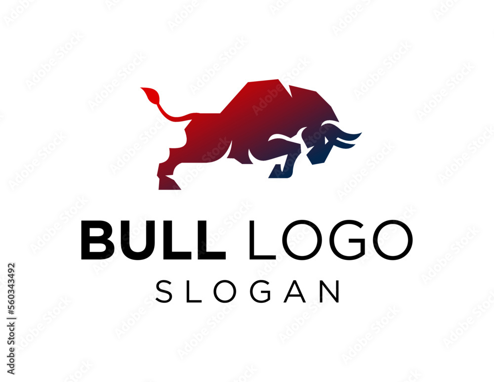 Poster logo about bull on white background. created using the coreldraw application.