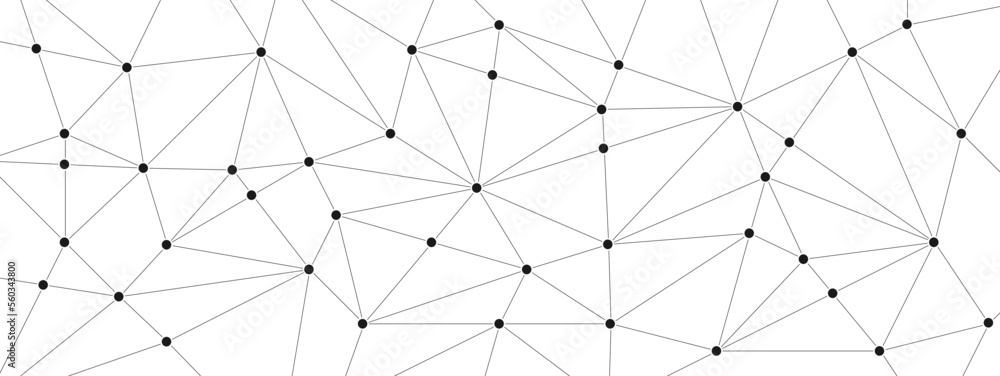 Poster System network connect lines and dots background template. Technology virtual linked global system graphic vector.	
