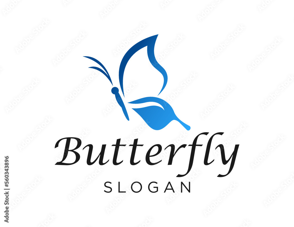 Poster logo about butterfly on white background. created using the coreldraw application.