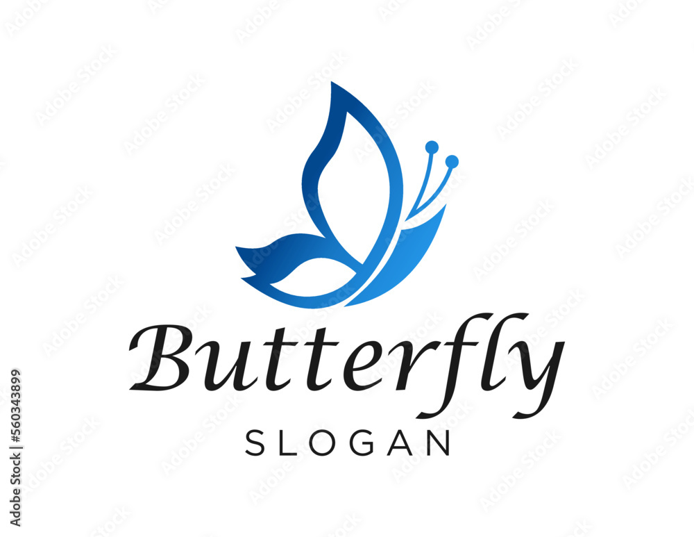 Poster logo about butterfly on white background. created using the coreldraw application.