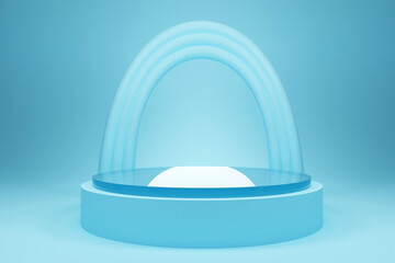3D Rendering, Podium Abstract Geometry Shape Background