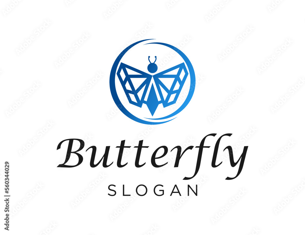 Aufkleber logo about butterfly on white background. created using the coreldraw application.
