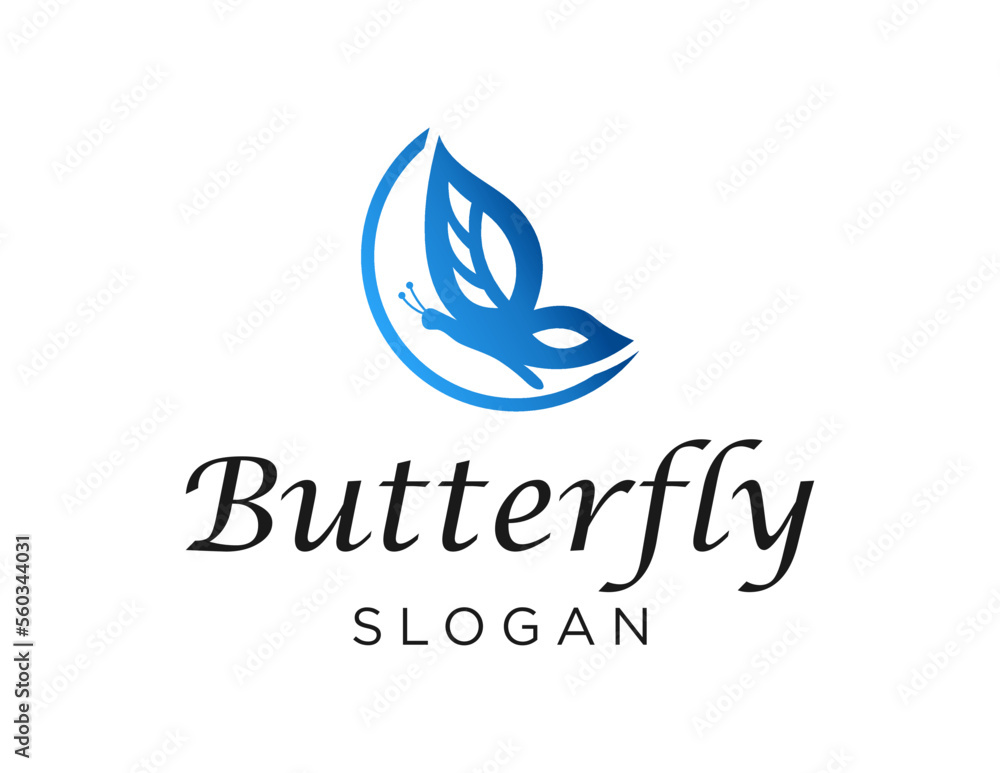 Poster logo about butterfly on white background. created using the coreldraw application.
