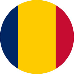 Fototapeta premium Chad flag round shape 2023011144