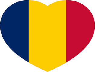 Fototapeta premium Chad flag heart shape 2023011145