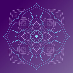 Multicolored circular mandala. Ethnic drawing. For print background.