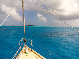Fototapeta na wymiar Sailing in the Caribbean, Boats and Beaches