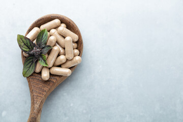 Alternative Medicine. Dietary supplements, vitamins and minerals for vegans and vegetarians.