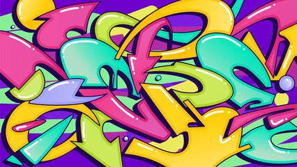 Graffiti background on the wall abstract color subcultural vector