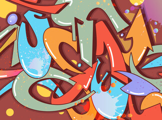 Graffiti background on the wall abstract color subcultural vector