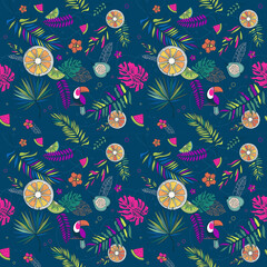 Seamless tropical background pattern nature summer