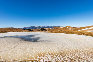 Lessinia Plateau (Altopiano della Lessinia), mountain range of Monte Baldo and Adamello Brenta...