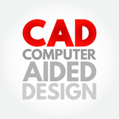 CAD - Computer Aided Design acronym, technology concept background