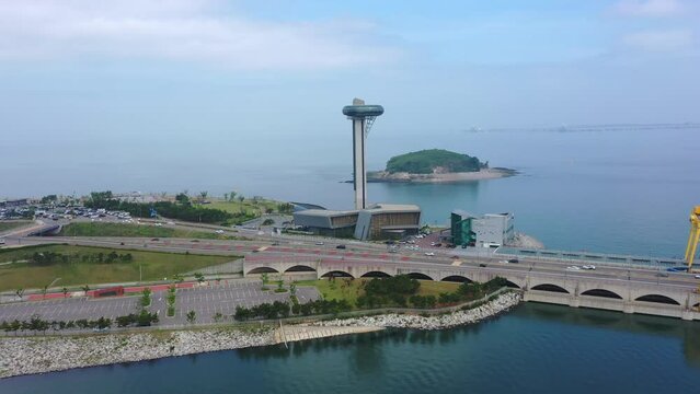 Aerial view, Drone view,Drone footage,Moon Observatory near Ansan, South Korea.