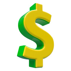 Naklejka premium 3d icon dollar symbol with generative AI
