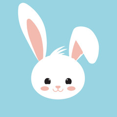 Easter bunny set in simple one line style. Rabbit icon. Black and white minimal concept vector illustration., Easter bunny in a color background vector illustration