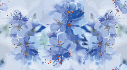 Modern floral seamless pattern. Digital drawn illustration. Can be used as textile fabric or wallpaper, cards, invitations, decorative paper