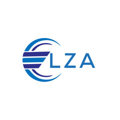 LZA letter logo. LZA blue image on white background. LZA vector logo design for entrepreneur and business. LZA best icon.	
