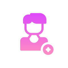 add user flat gradient icon