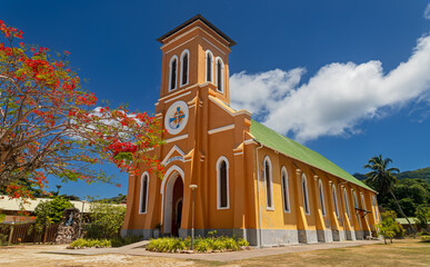 Church Notre Dame de L’Assomption in La Passe (La Digue, Seychelles)