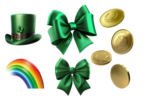 St. Patrick's day kit, PNG file with transparent background. Generated AI used in this image. 
