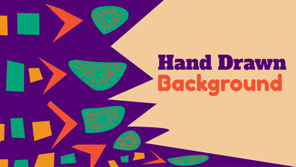 colorful Flat abstract shapes background with decorative line vector