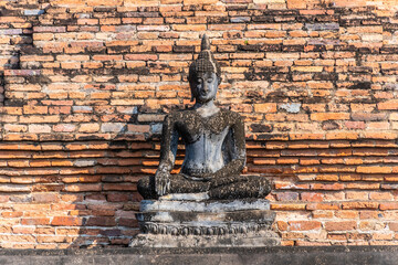 Buddha statue in Wat Temple beautiful temple in the historical park Thailand