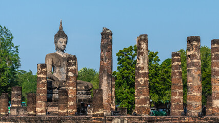 Fototapeta premium Wat Temple beautiful temple in the historical park Thailand