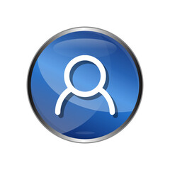 3D People or Profil Button Icon Vecktor